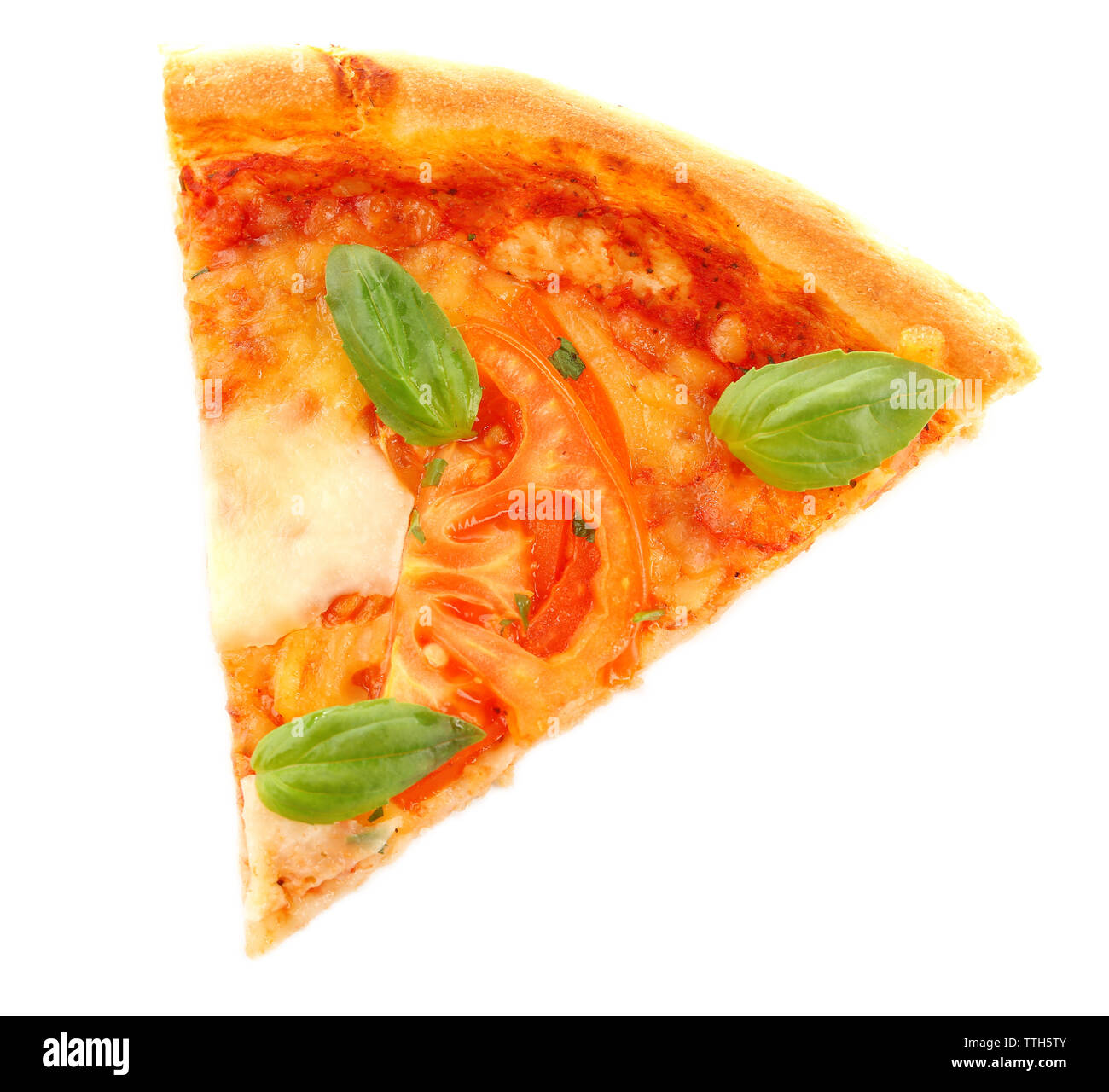 Margherita pizza slice, isolated on white Stock Photo Alamy