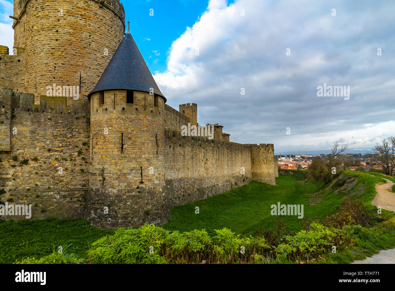 Fortified medieval city of Carcassonne in France Stock Photo - Alamy