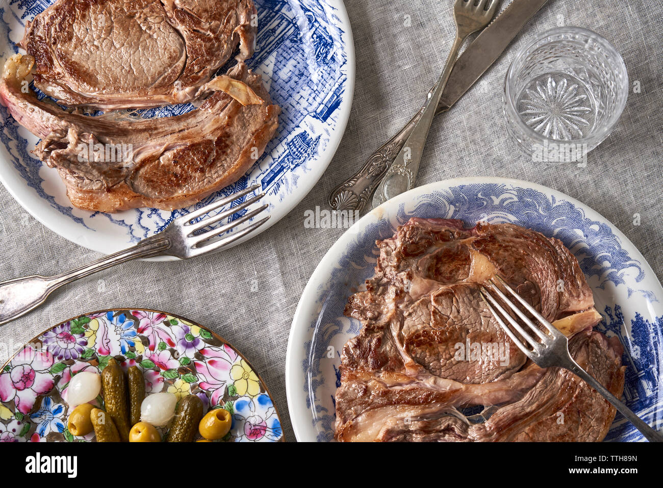 Steak with salada. Stock Photo