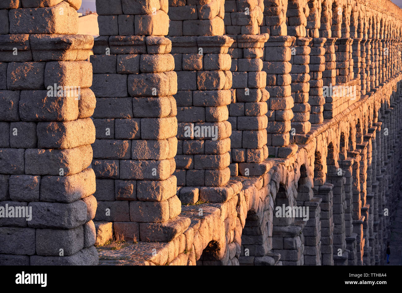 Spain, Castile and Leon, Segovia, Aqueduct of Segovia Stock Photo