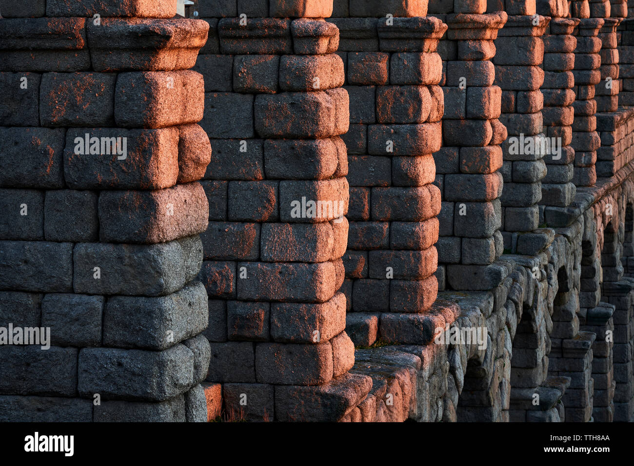 Spain, Castile and Leon, Segovia, Aqueduct of Segovia Stock Photo