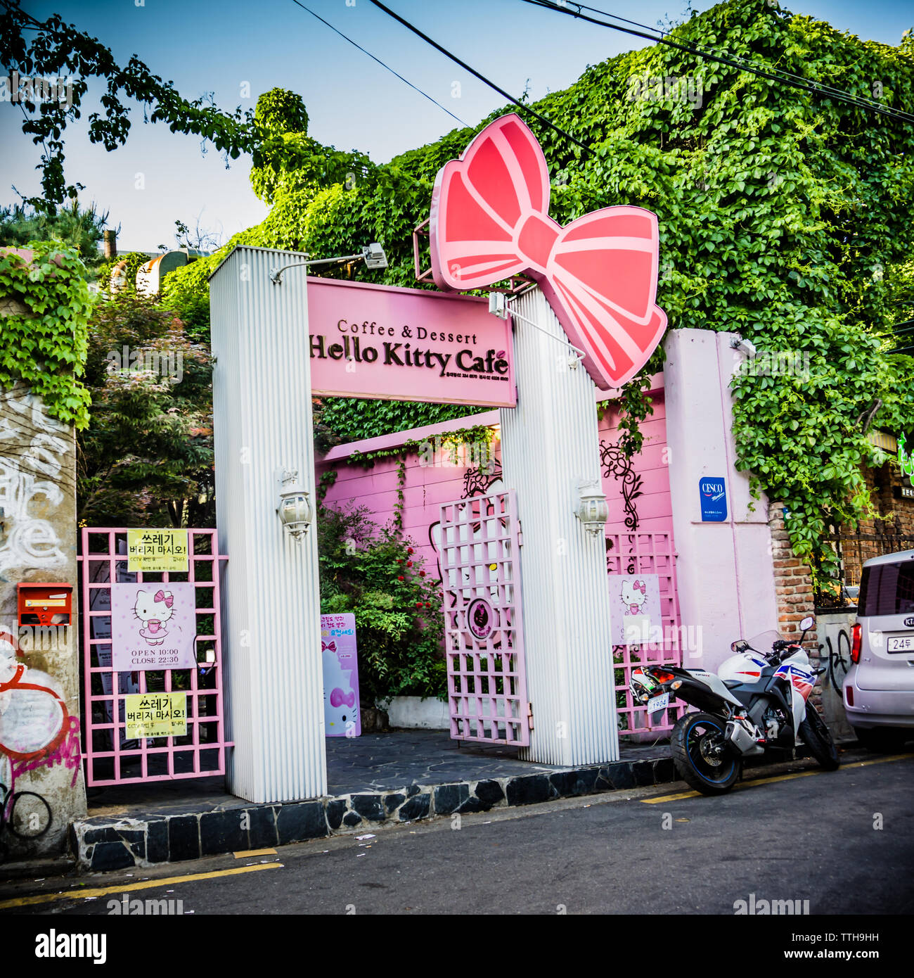 Nevada USA September 4, 2021 View of the colorful Hello Kitty Cafe