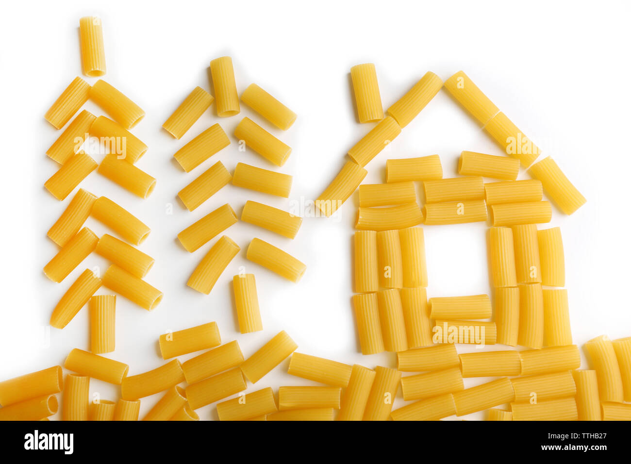 Italian pasta composition, top view Stock Photo