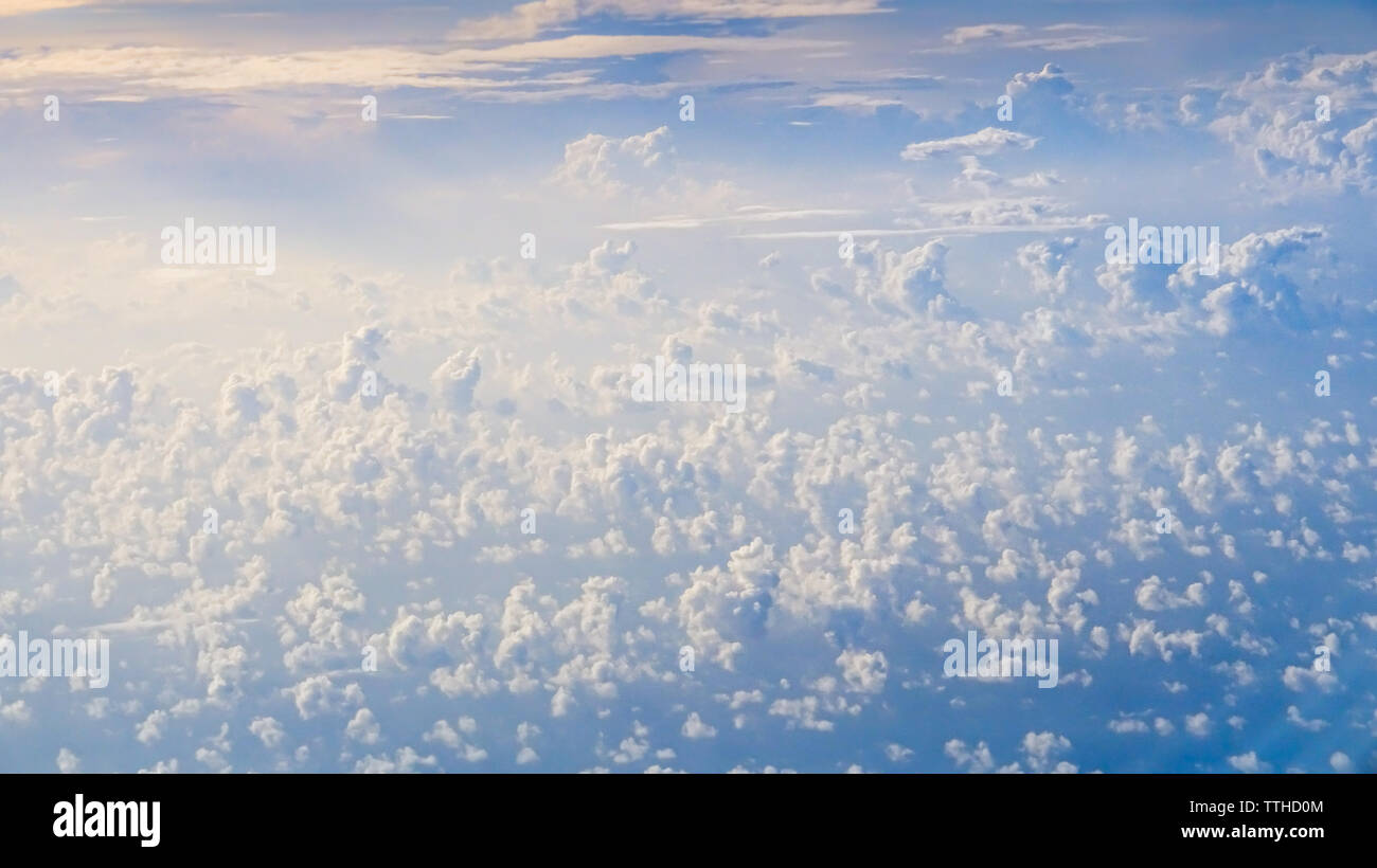 Wonderful view of the sky and clouds with the light the sun from above ...