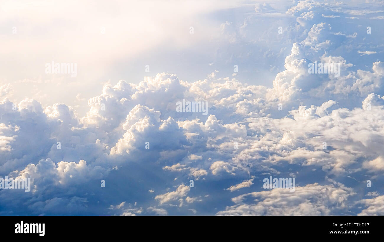 Wonderful view of the sky and clouds with the light the sun from above ...