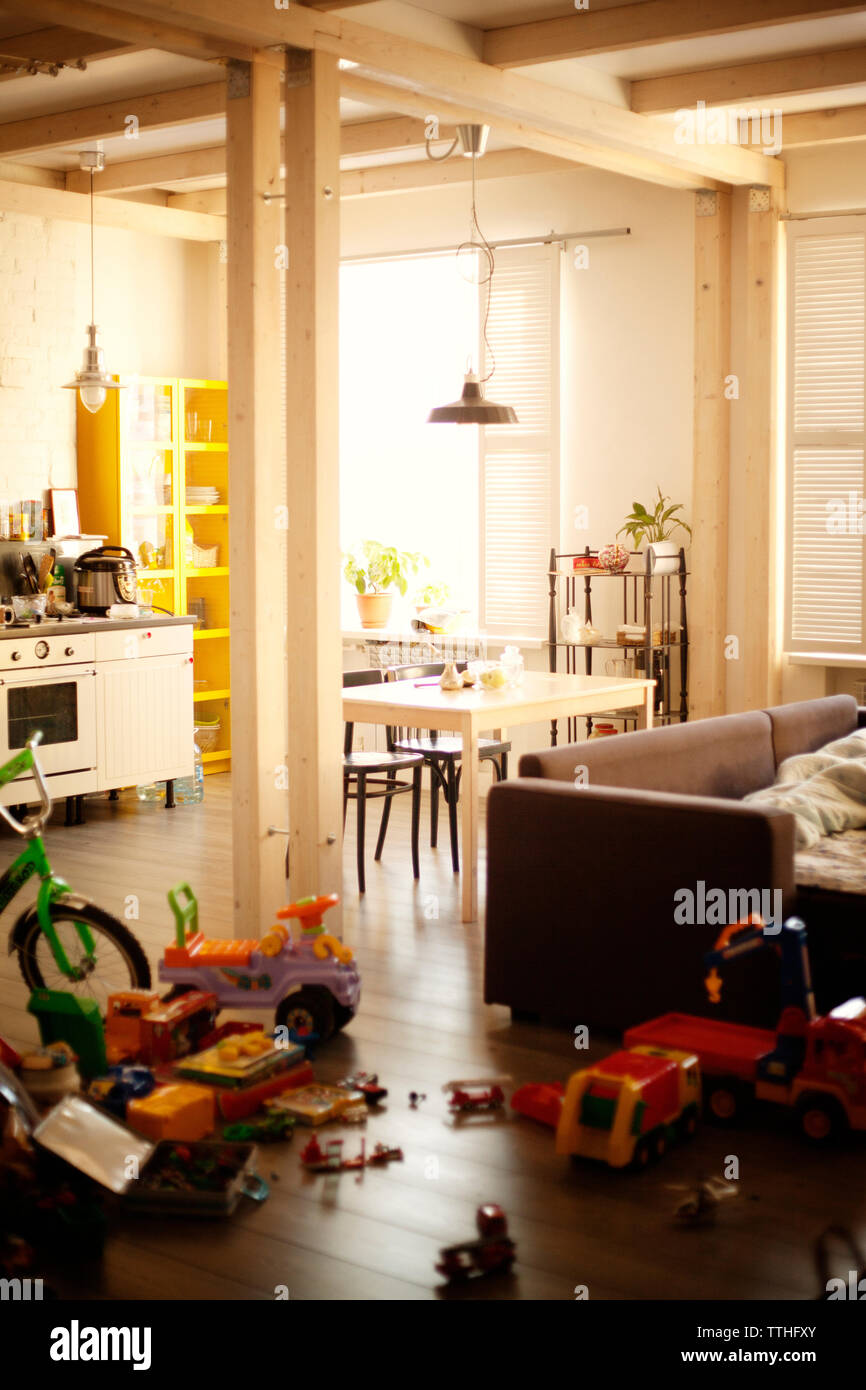 Interior Of Messy Living Room Stock Photo 256082595 Alamy