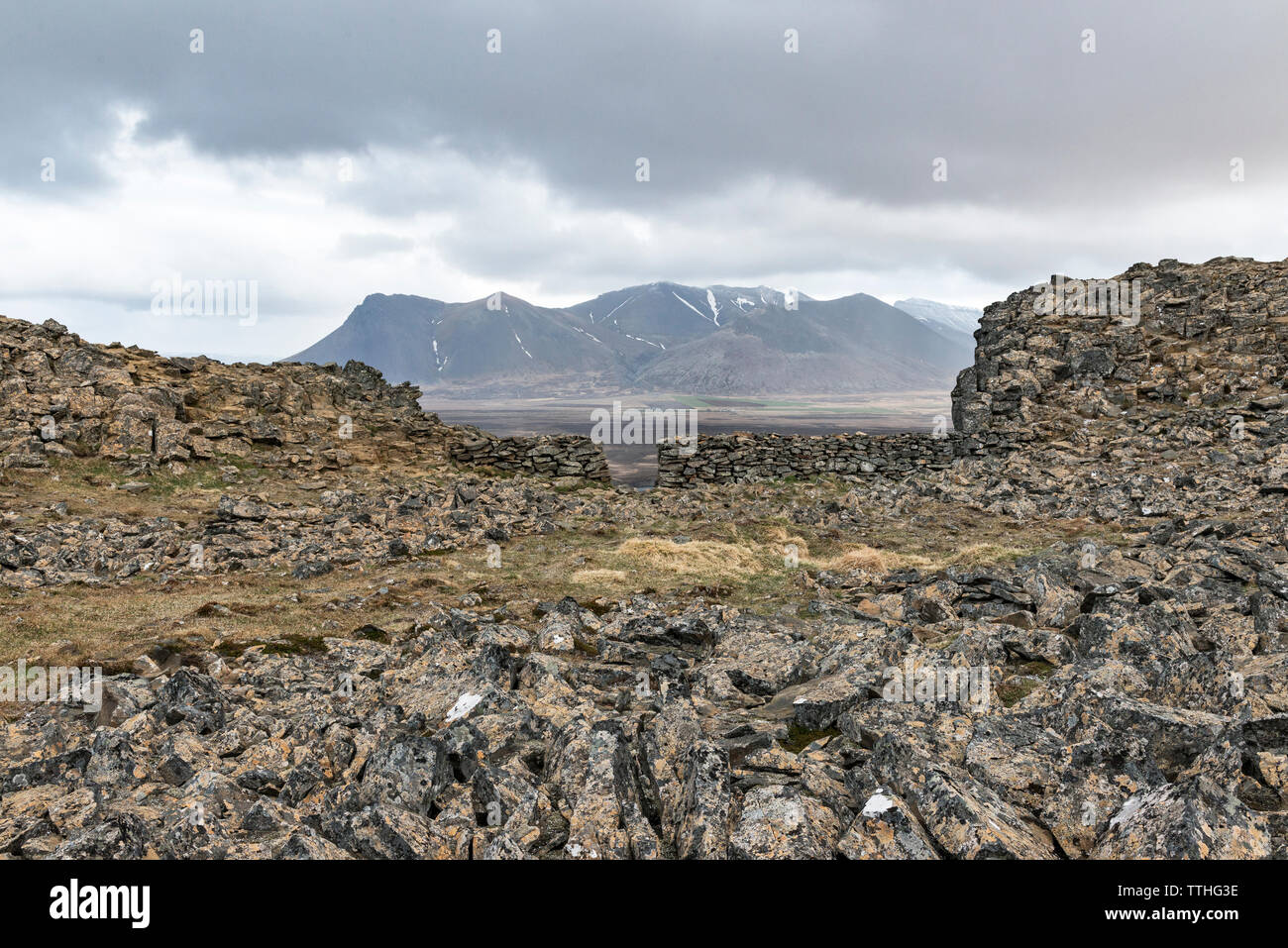 The interior of Borgarvirki (The Citadel), thought to be a 13c Viking ...