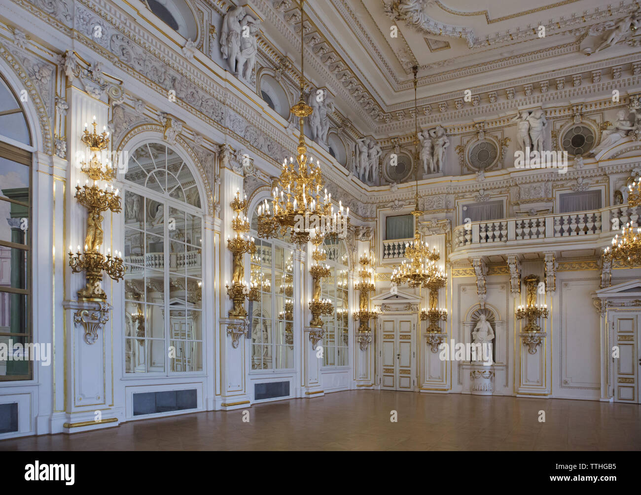 Spanish Hall (Španělský sál) of the New Royal Palace (Nový královský palác)  in Prague Castle in Prague, Czech Republic Stock Photo - Alamy