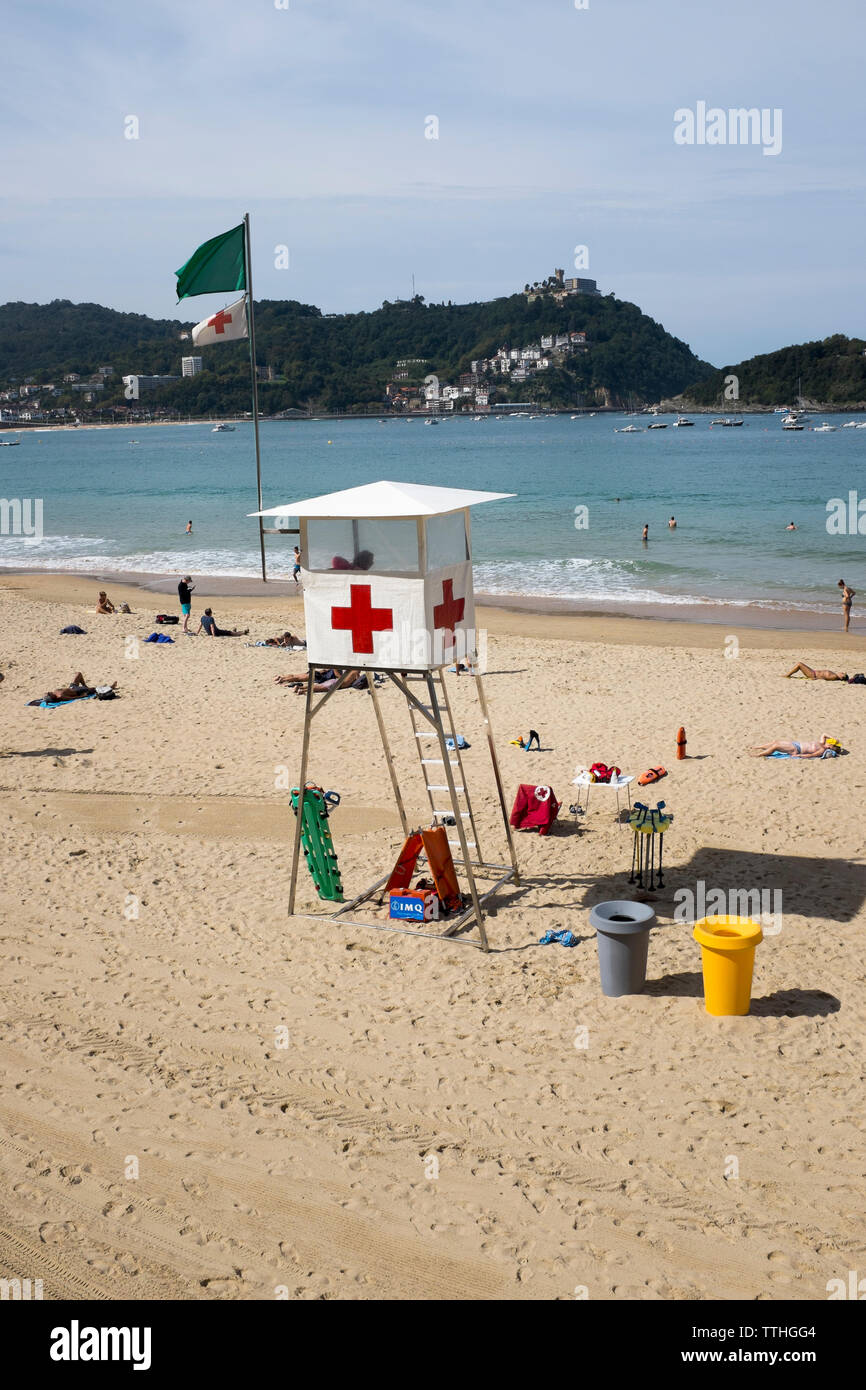 Playa de la Concha Beach at San Sebastian in the Basque Country Spain Stock Photo