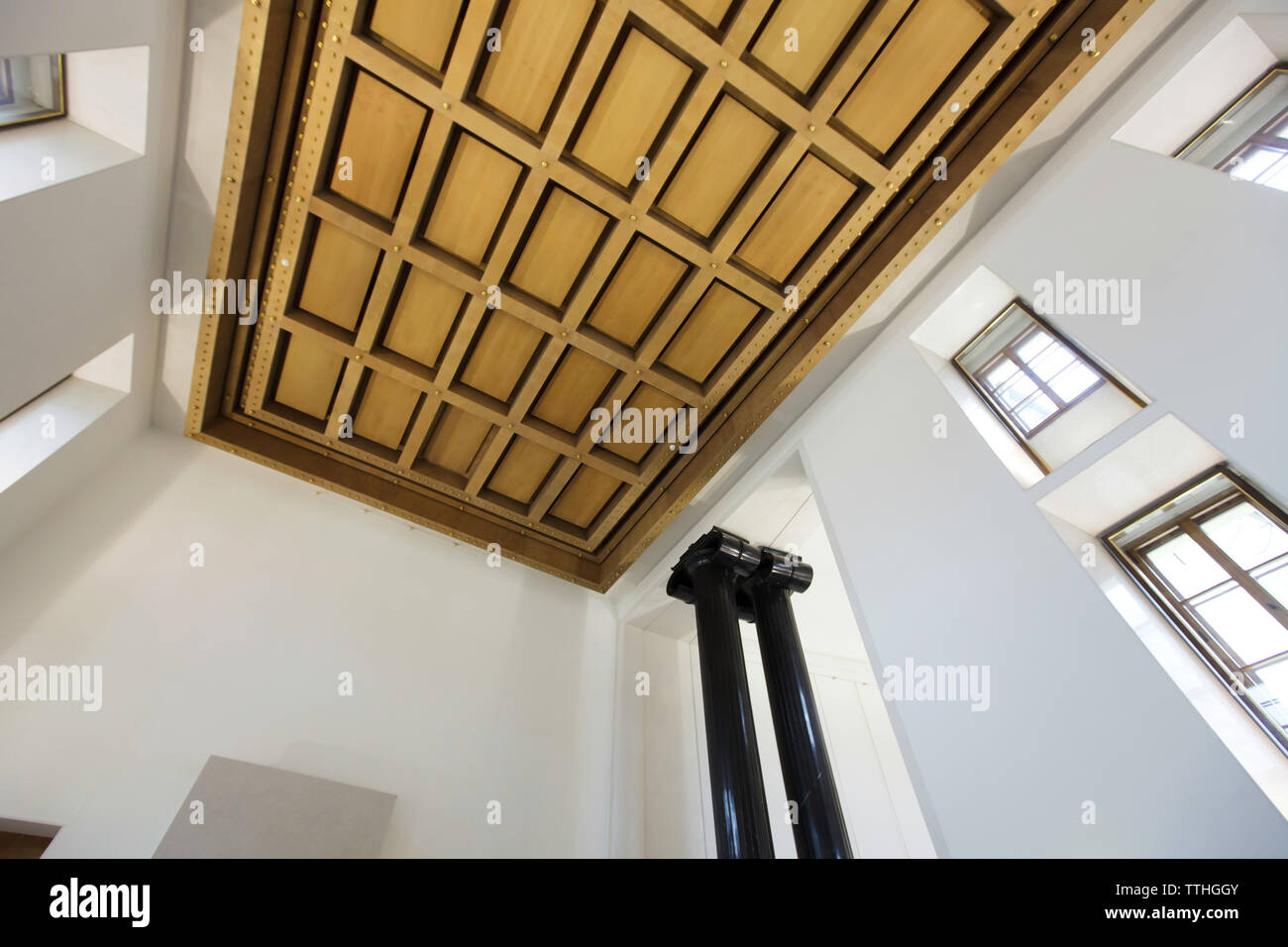 Wooden Coffered Ceiling Designed By Slovenian Modernist