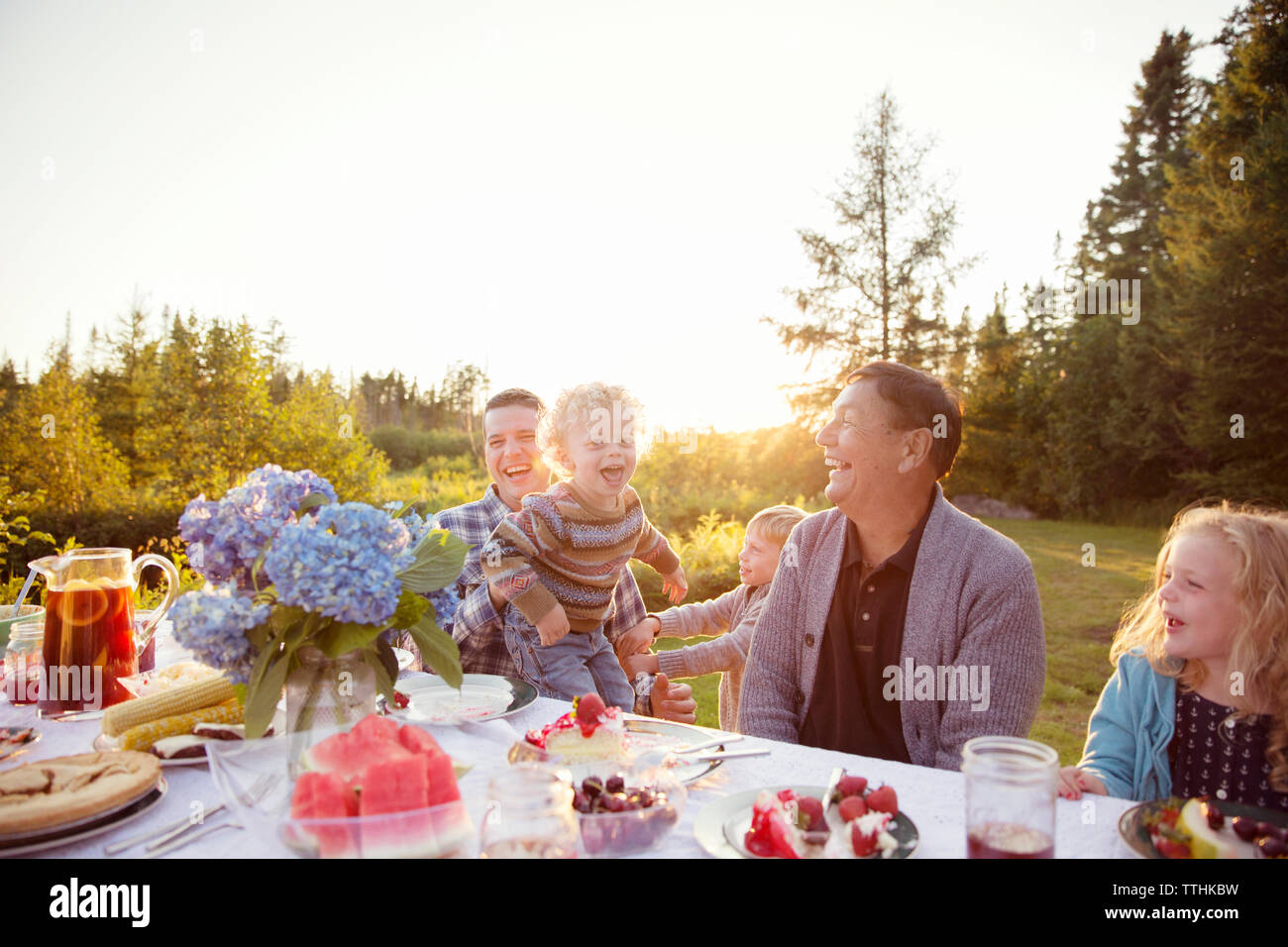 Family picnic table hi-res stock photography and images - Alamy