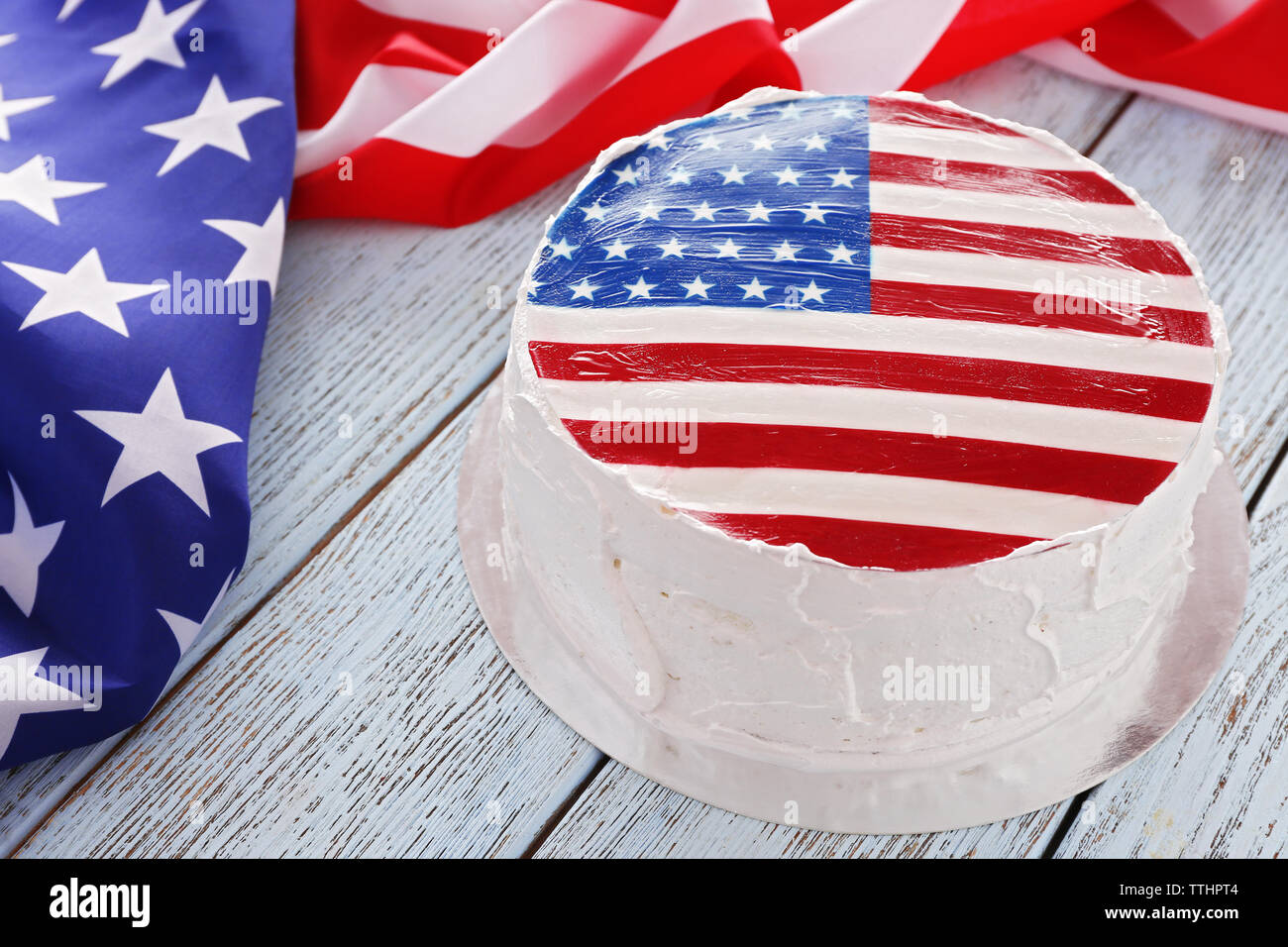 American flag cake on wooden background. President's day concept Stock  Photo - Alamy