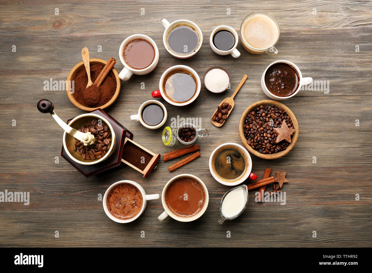 Different types coffee cappuccino copy hi-res stock photography and ...