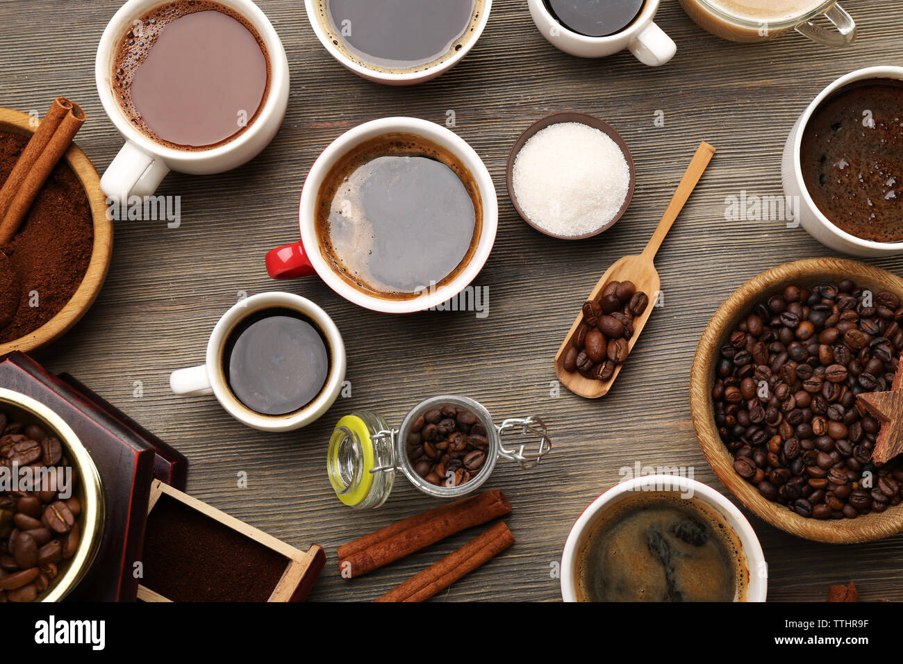 Different types coffee cappuccino copy hi-res stock photography and ...