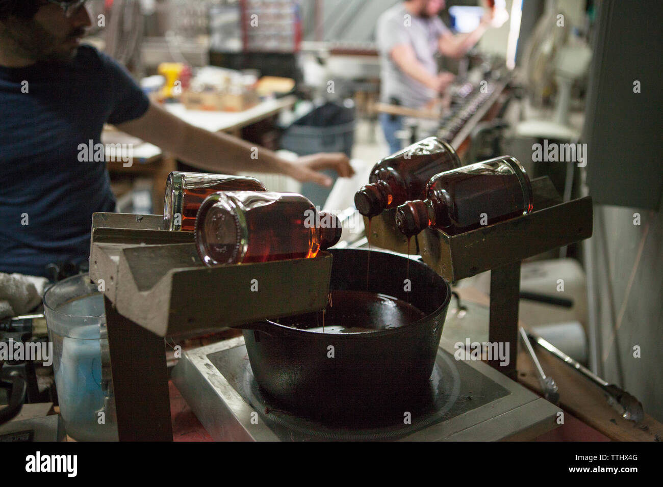 Whiskey being prepared in industry Stock Photo Alamy