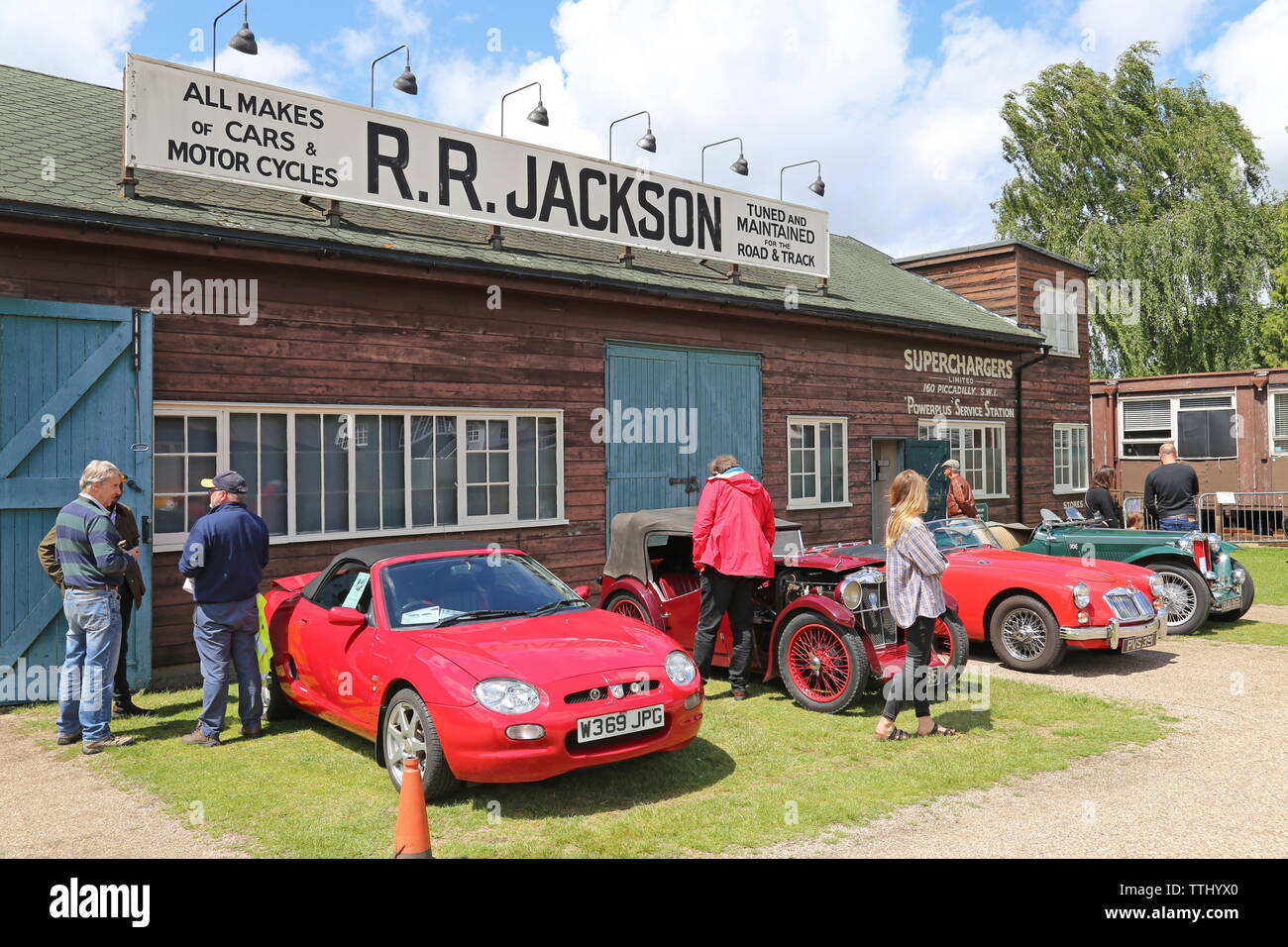 MG Car Club display, Double Twelve Motorsport Festival 2019, Brooklands Museum, Weybridge, Surrey, England, Great Britain, UK, Europe Stock Photo