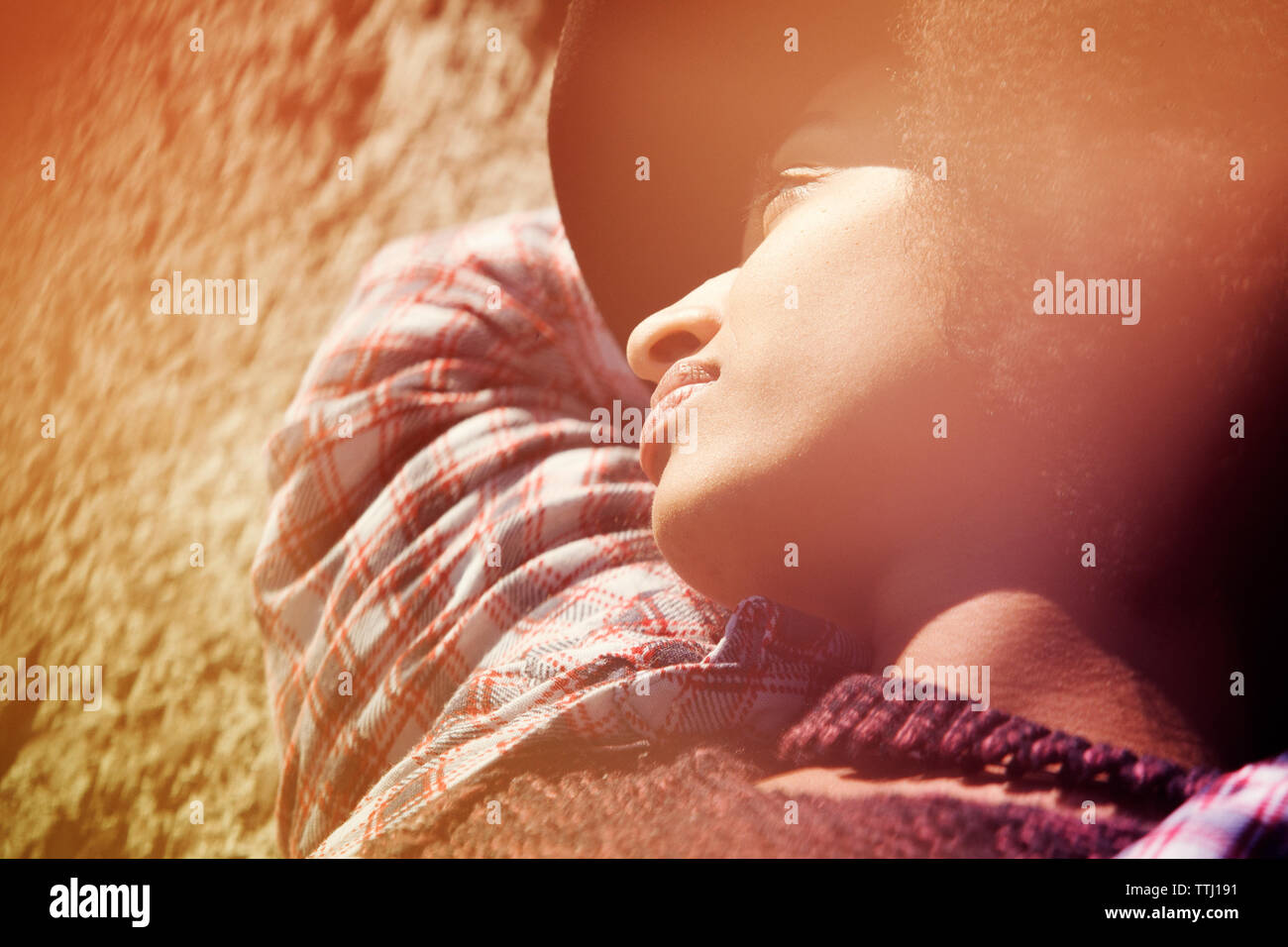 Woman relaxing park hi-res stock photography and images - Alamy