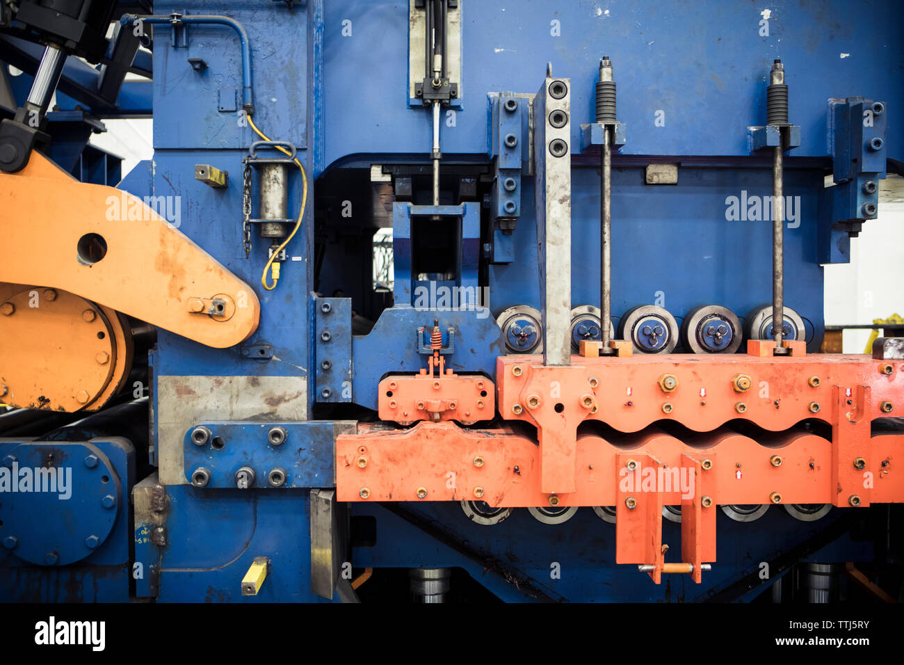 Close-up of machinery at metal industry Stock Photo
