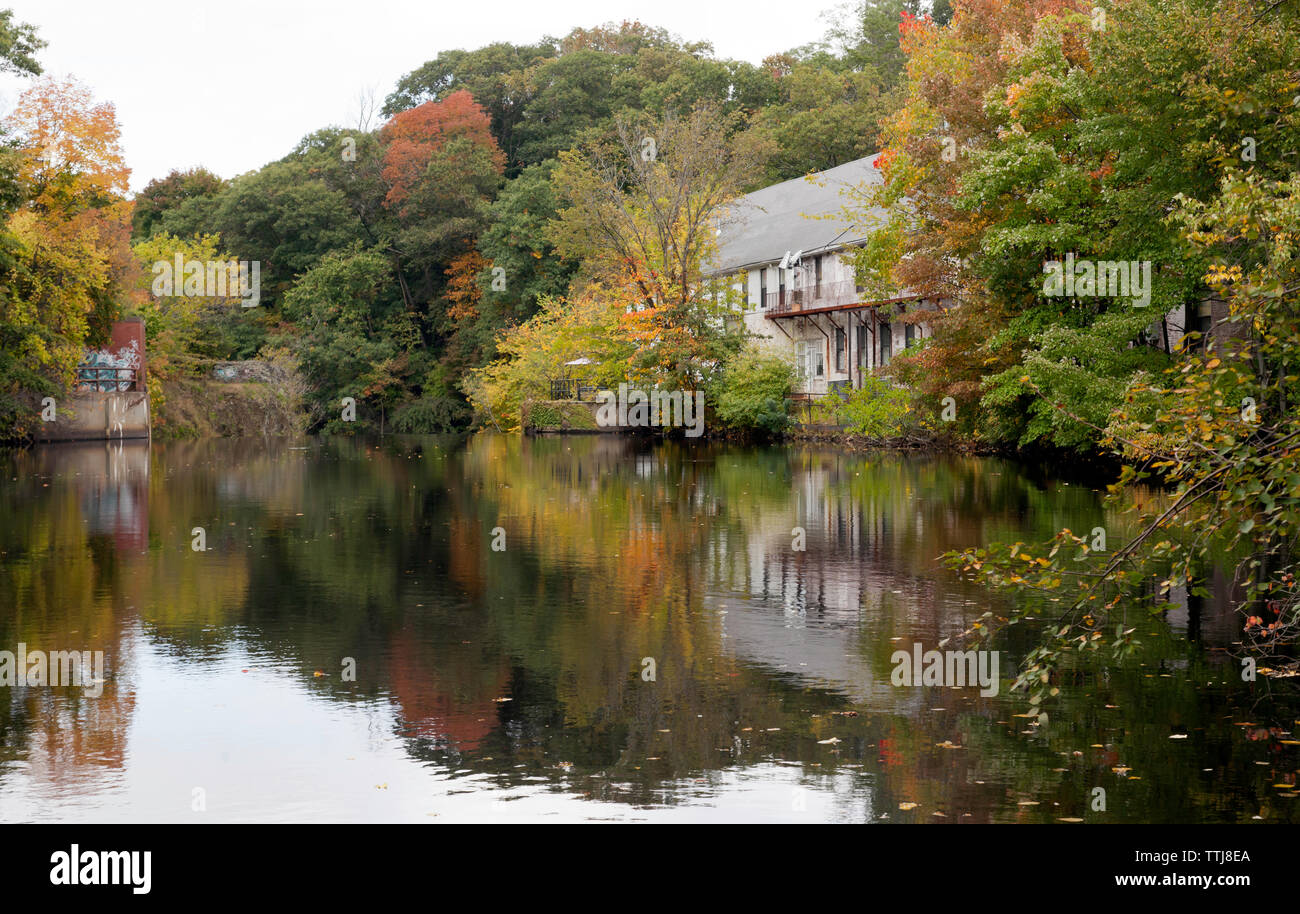 View of the Old Silk Mills, Newton, Massachusetts, on the Charles River