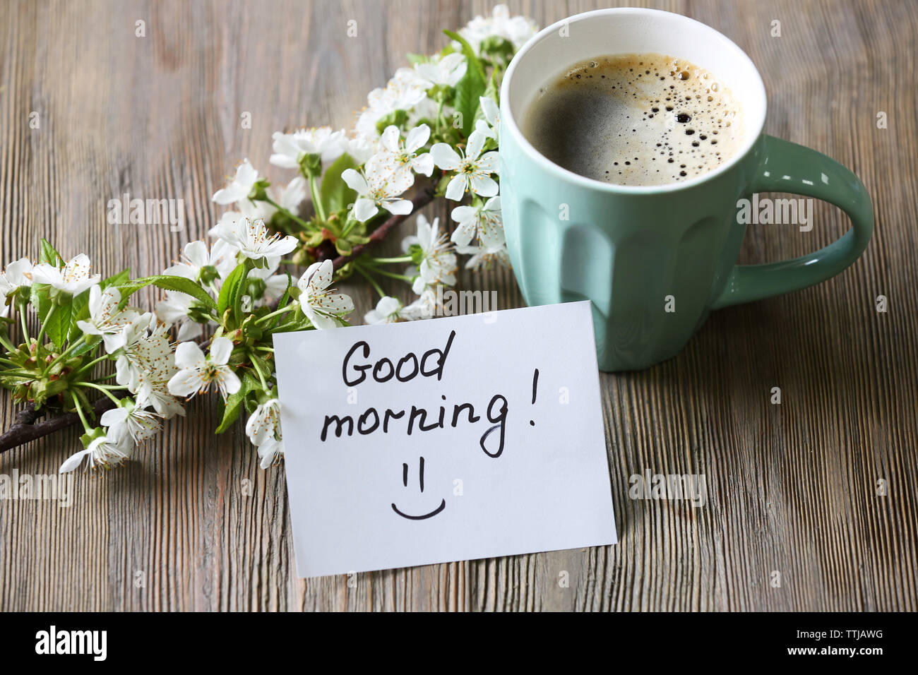 Words Good Morning Spring Flowers Stock Photos Words Good