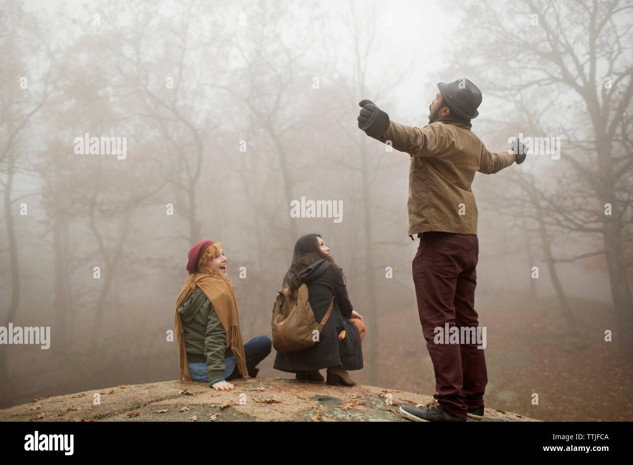 Rear view group friends hiking hi-res stock photography and images - Alamy