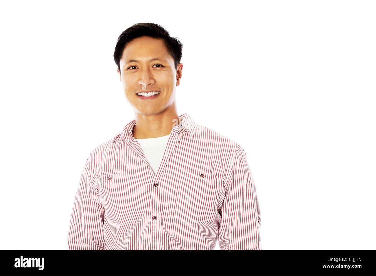 Portrait of happy man standing against white background Stock Photo - Alamy