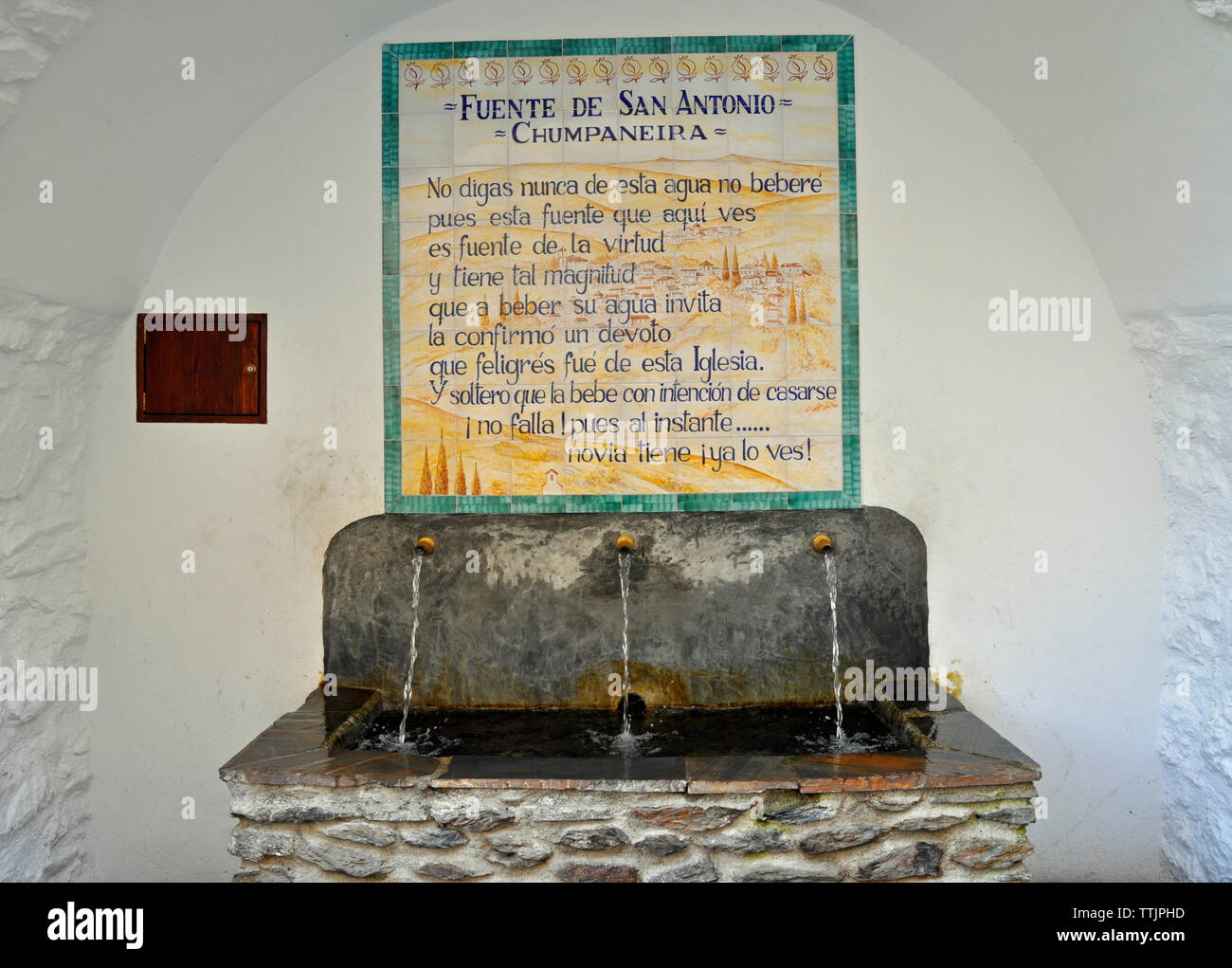 The drinking fountain in the mountain village of Pampaneira in the