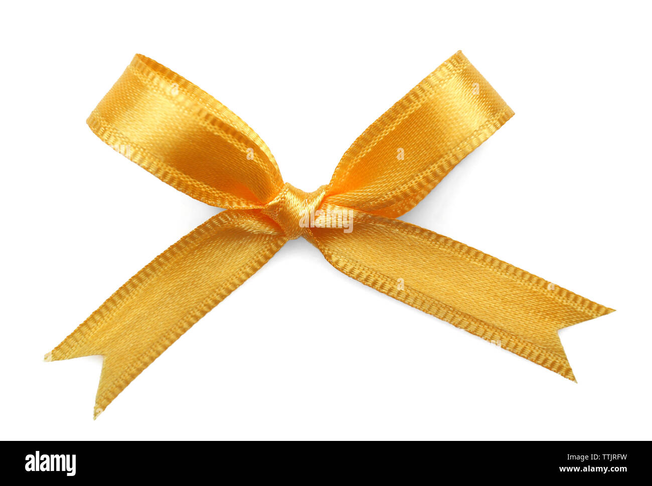 Yellow ribbon on white background Stock Photo - Alamy