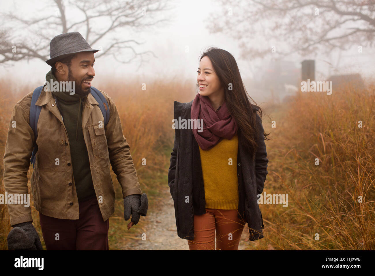 Two people walking in forest hi-res stock photography and images - Alamy