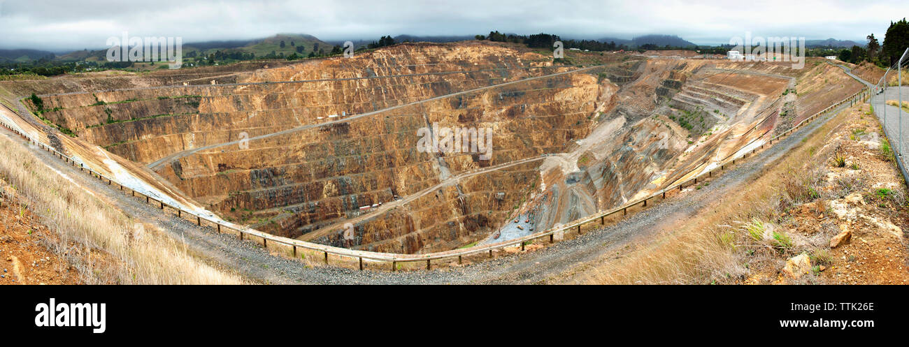 Panoramic view of Martha Mine against sky Stock Photo