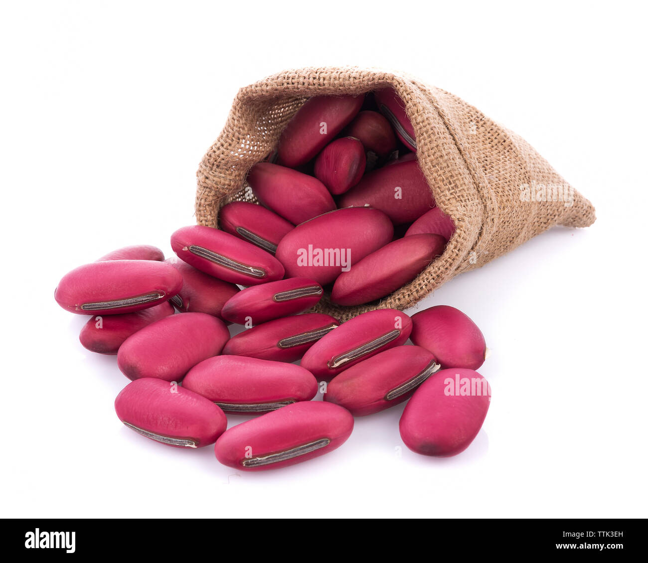 Sword beans on white background Stock Photo