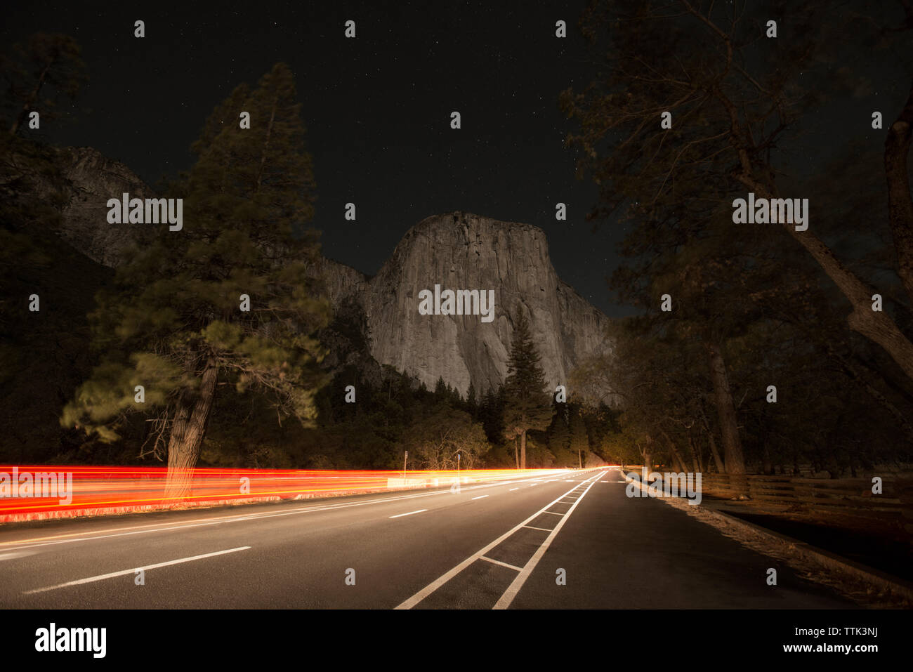 Road night motion trees hi-res stock photography and images - Alamy