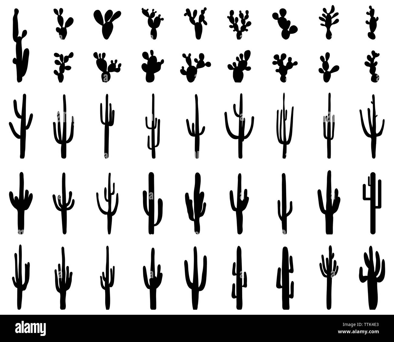 Cactus cartoon icon silhouette hi-res stock photography and images - Alamy