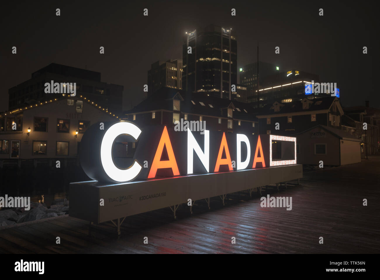 Halifax Historic Waterfront At Night Halifax Nova Scotia Canada Stock Photo Alamy