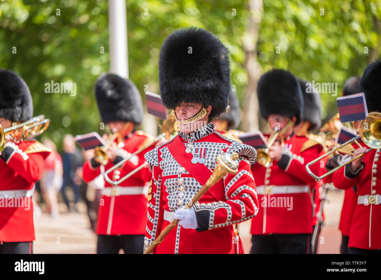 The Coldstream Guards Band in London Stock Photo