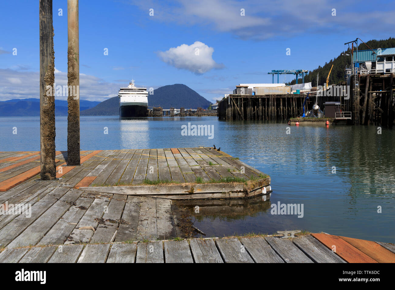 Cruise ship,  Wrangel, Alaska, USA Stock Photo