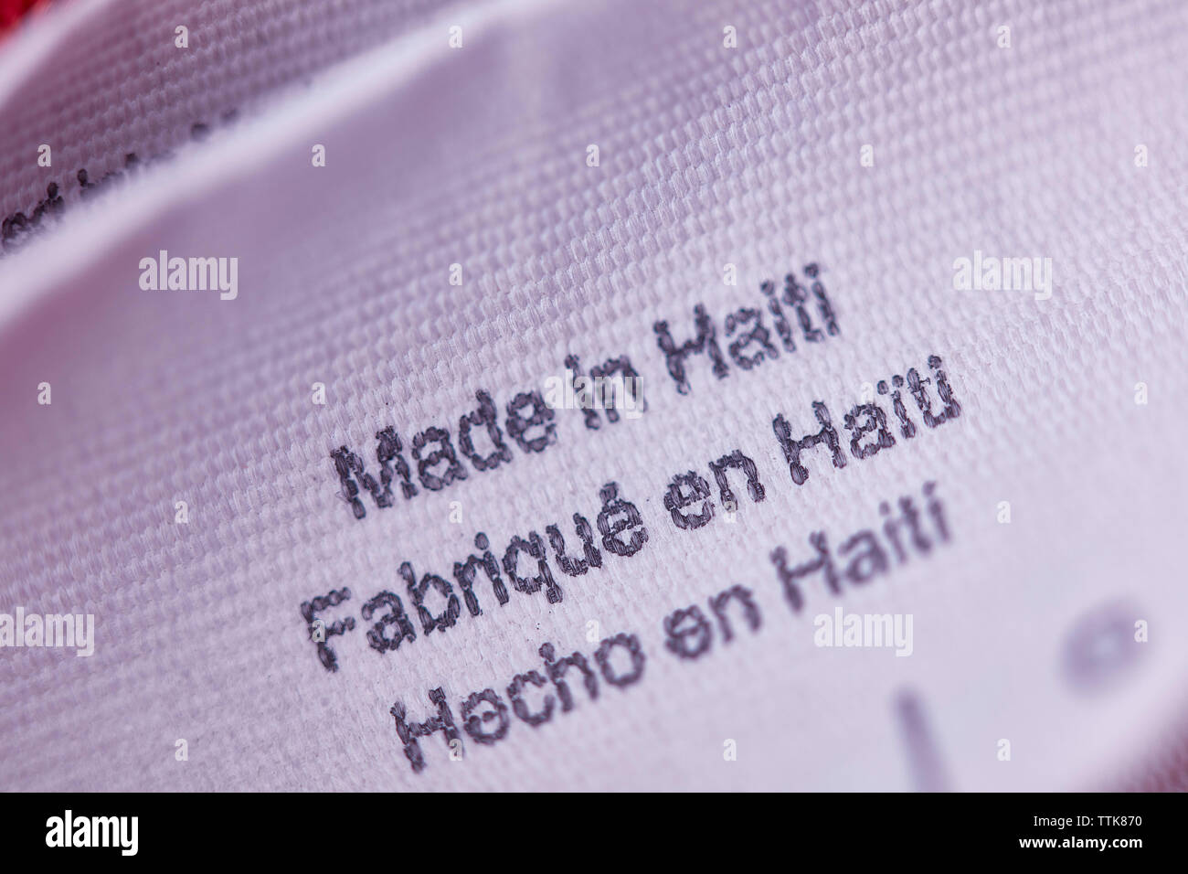 Haiti garment tag Stock Photo