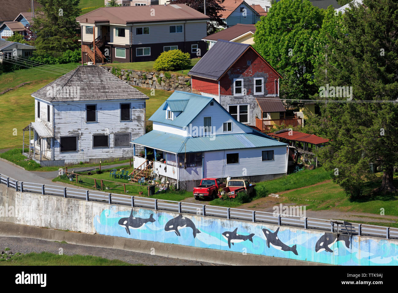 Waterfront, Wrangel, Alaska, USA Stock Photo
