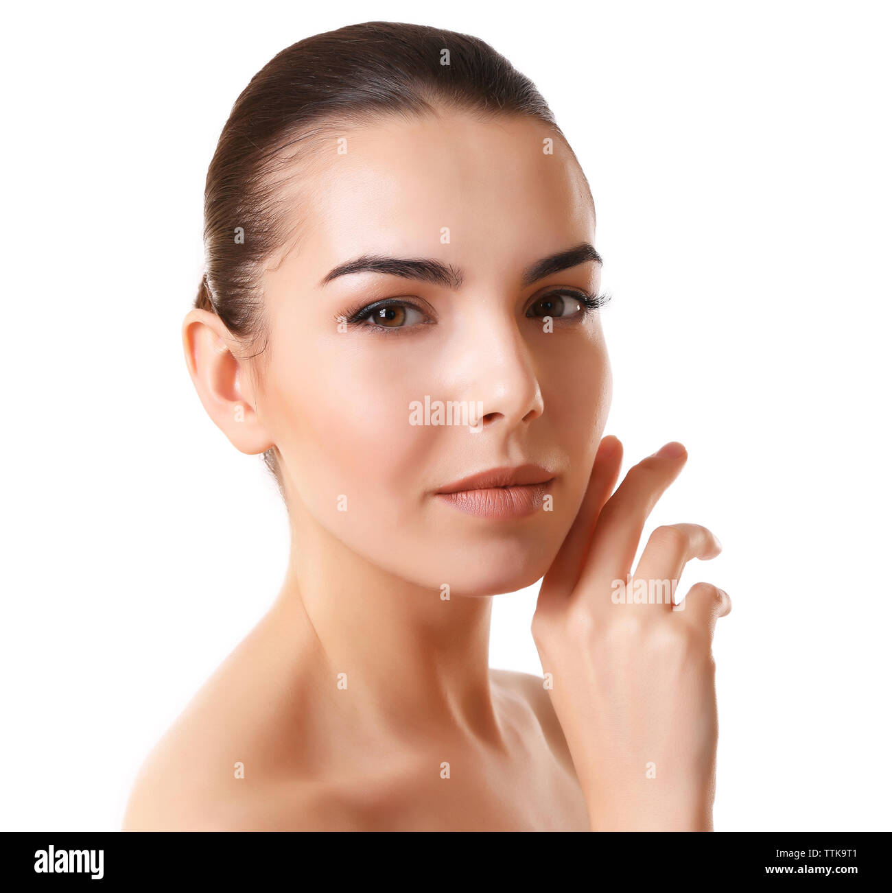 Beautiful woman isolated on white Stock Photo - Alamy