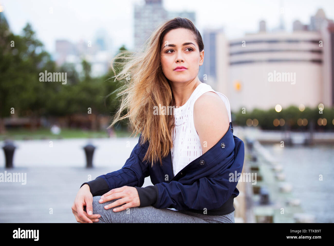 Confident woman with long hair hi-res stock photography and images - Alamy