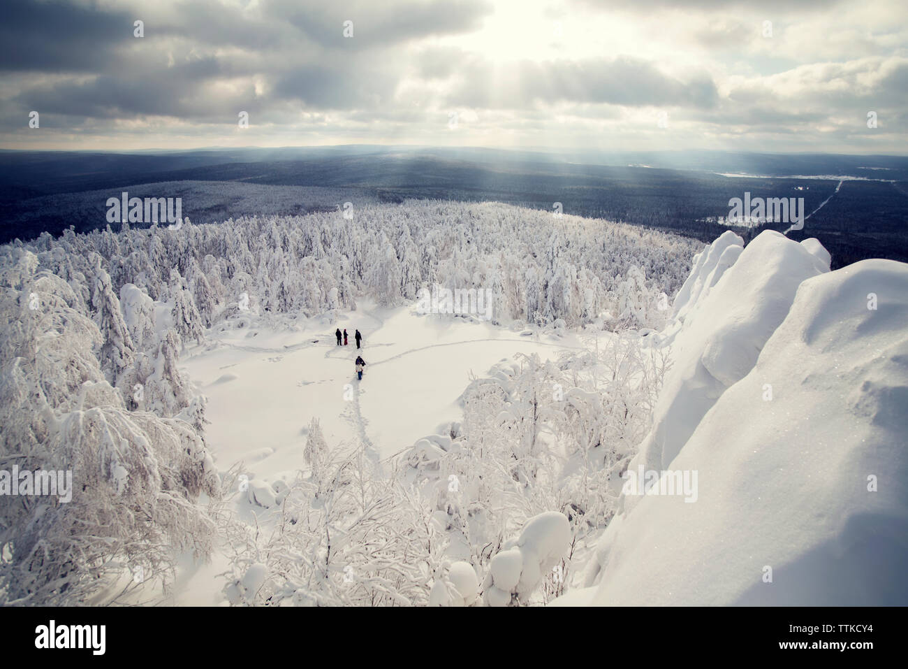 Aerial view male female hiking hi-res stock photography and images - Alamy