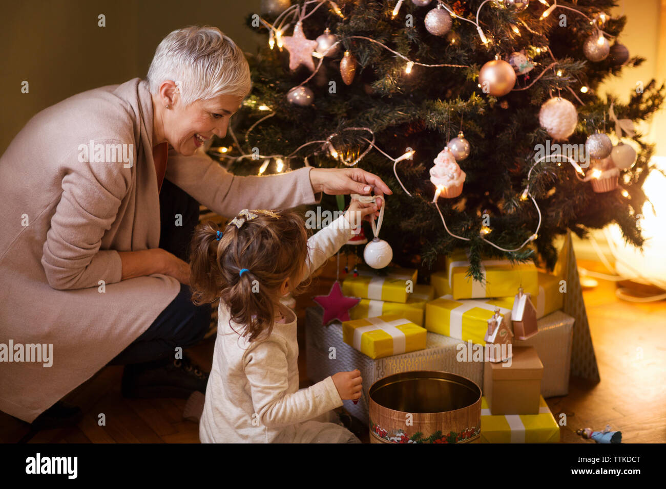 https://c8.alamy.com/comp/TTKDCT/grandmother-assisting-granddaughter-in-decorating-christmas-tree-at-home-TTKDCT.jpg