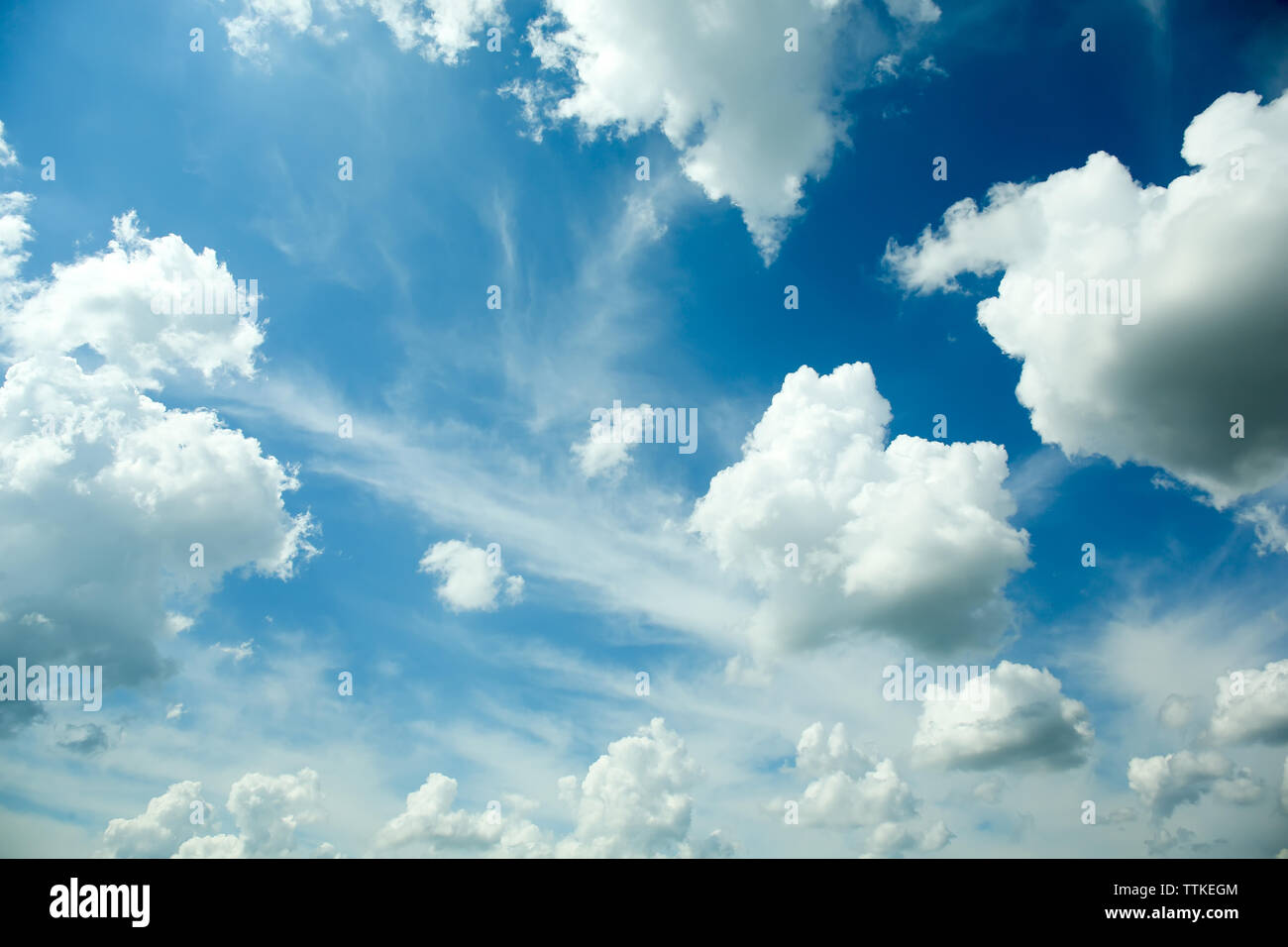 Blue sky background with clouds Stock Photo - Alamy