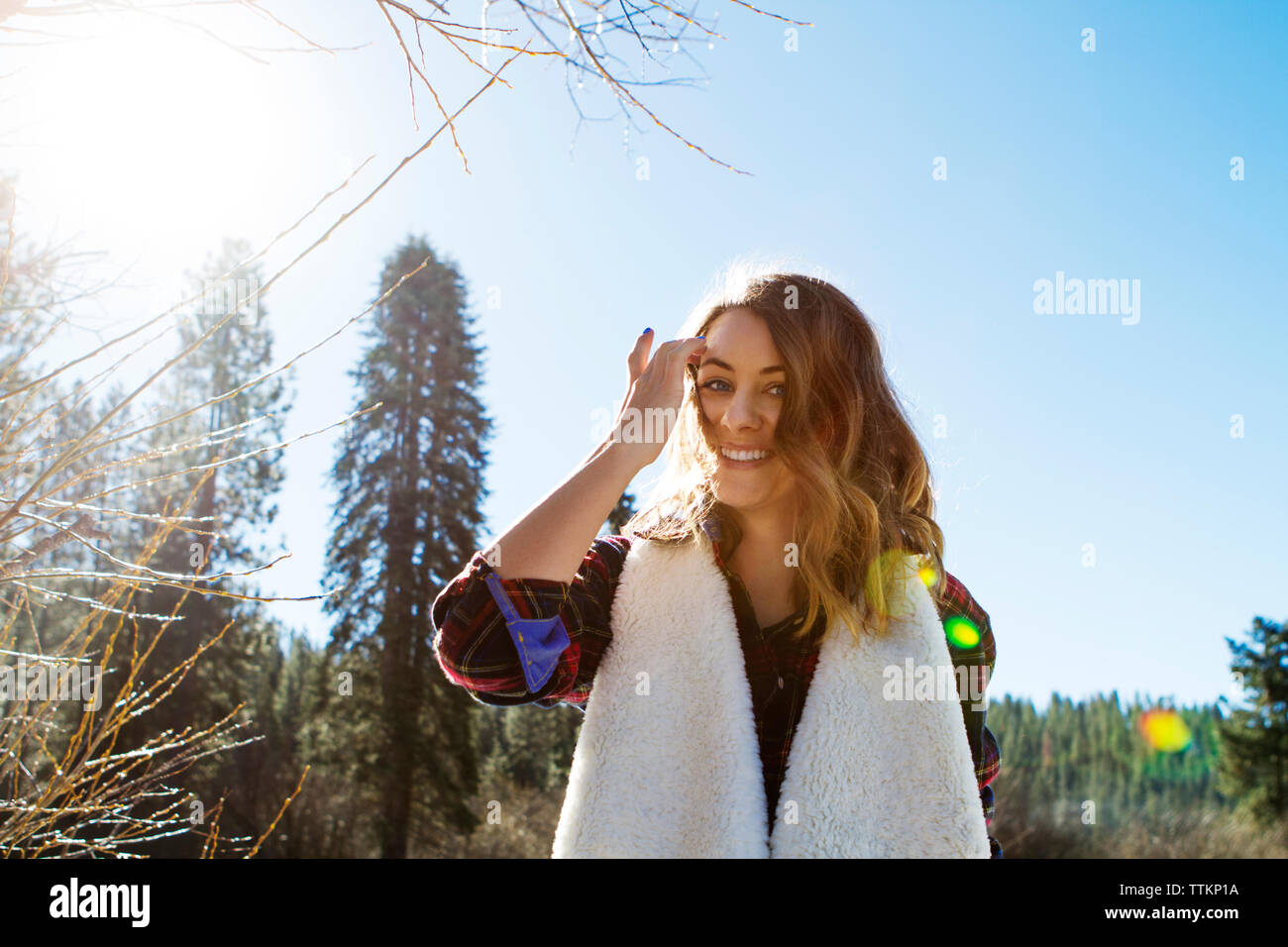 Happy woman outdoors hi-res stock photography and images - Alamy