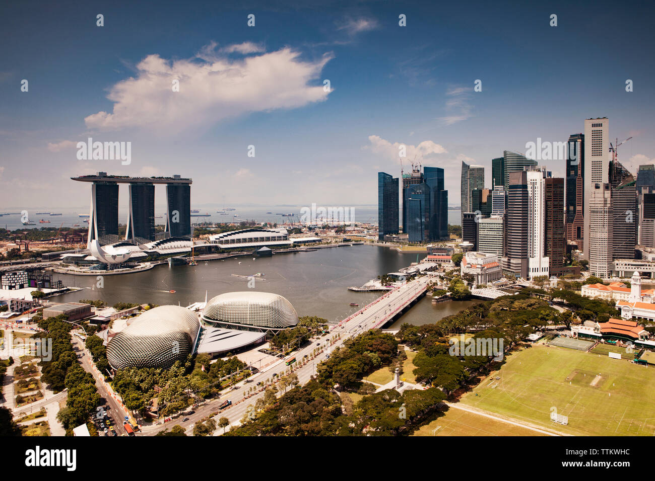 Scenic view of capital city and river against sky Stock Photo
