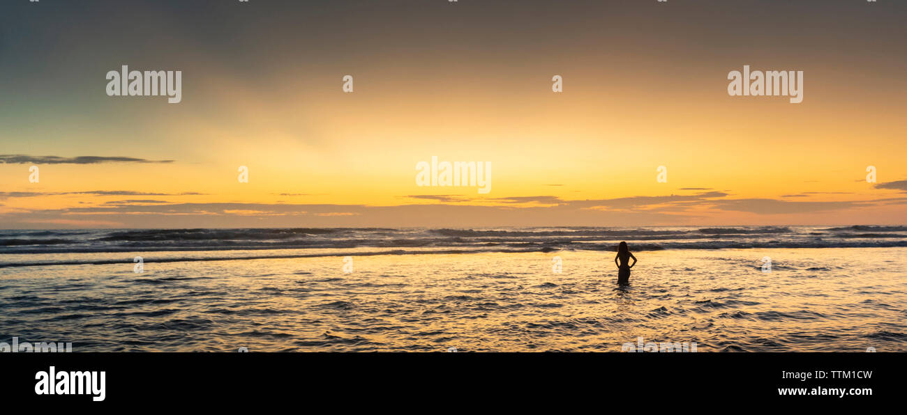 Woman watching waves hi-res stock photography and images - Alamy