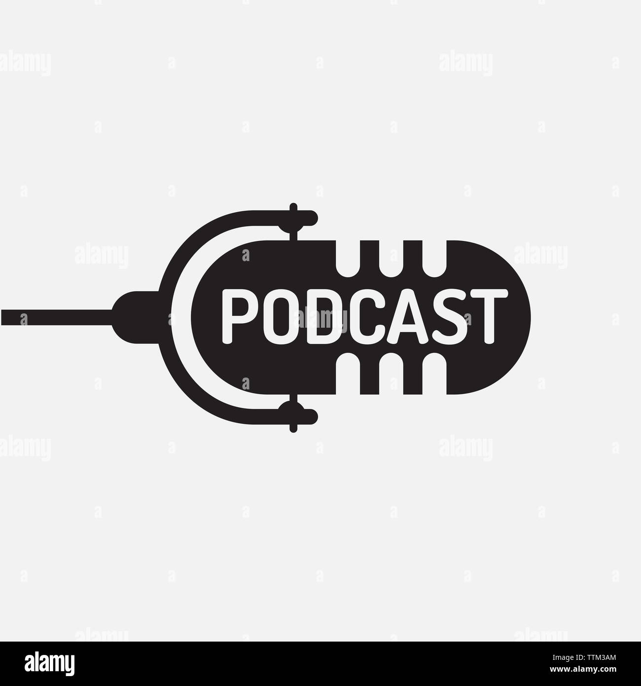 logo or icon podcast with white background,vector graphic Stock Photo