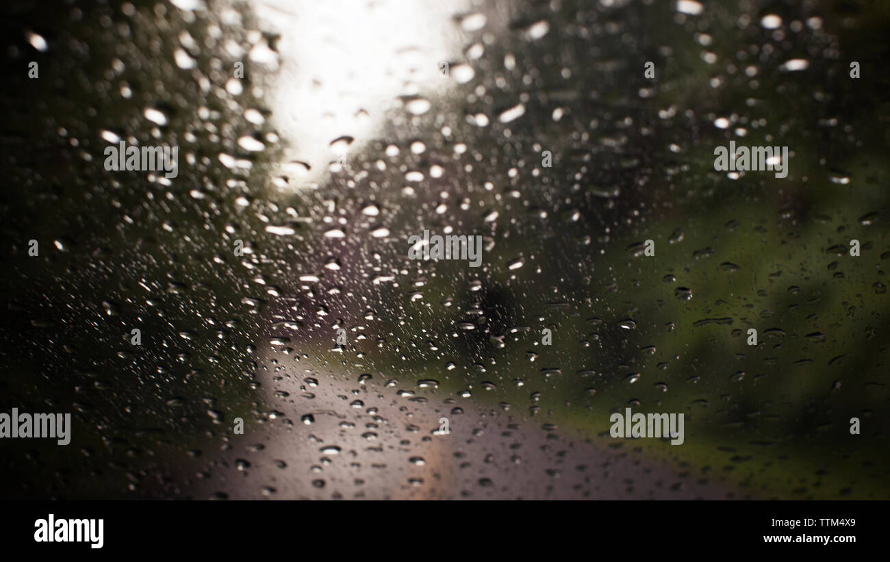 Windshield covered in rain Stock Photo Alamy