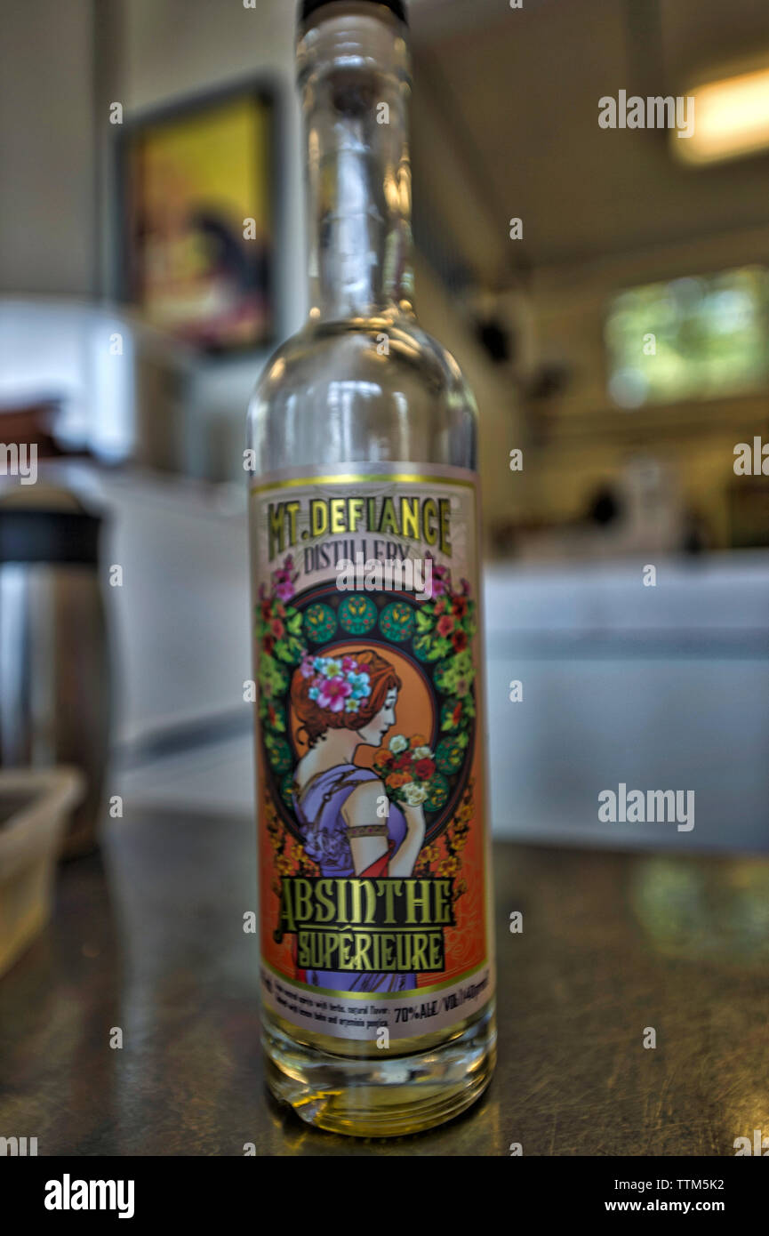 UNITED STATES - June 27, 2016: A bottle of absinthe in the showroom of ...