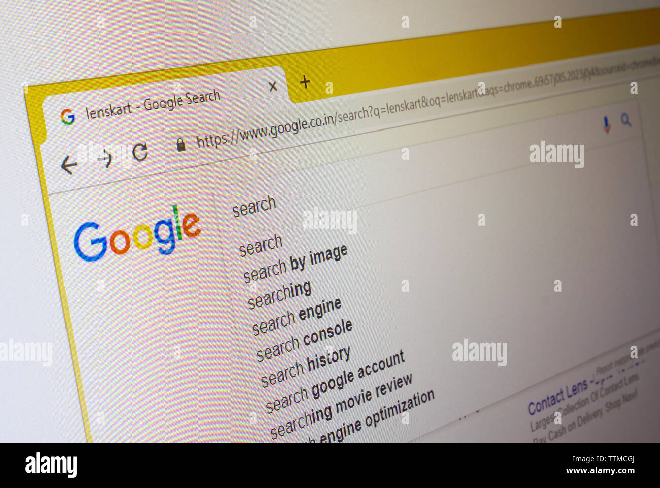 google search options Stock Photo